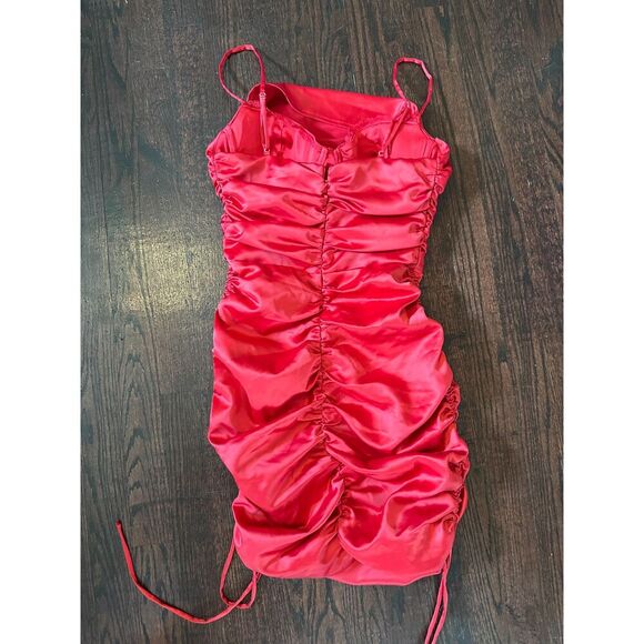 Oh Polly All For You Red Lace trim Mini Dress Size 4 - Picture 3 of 10